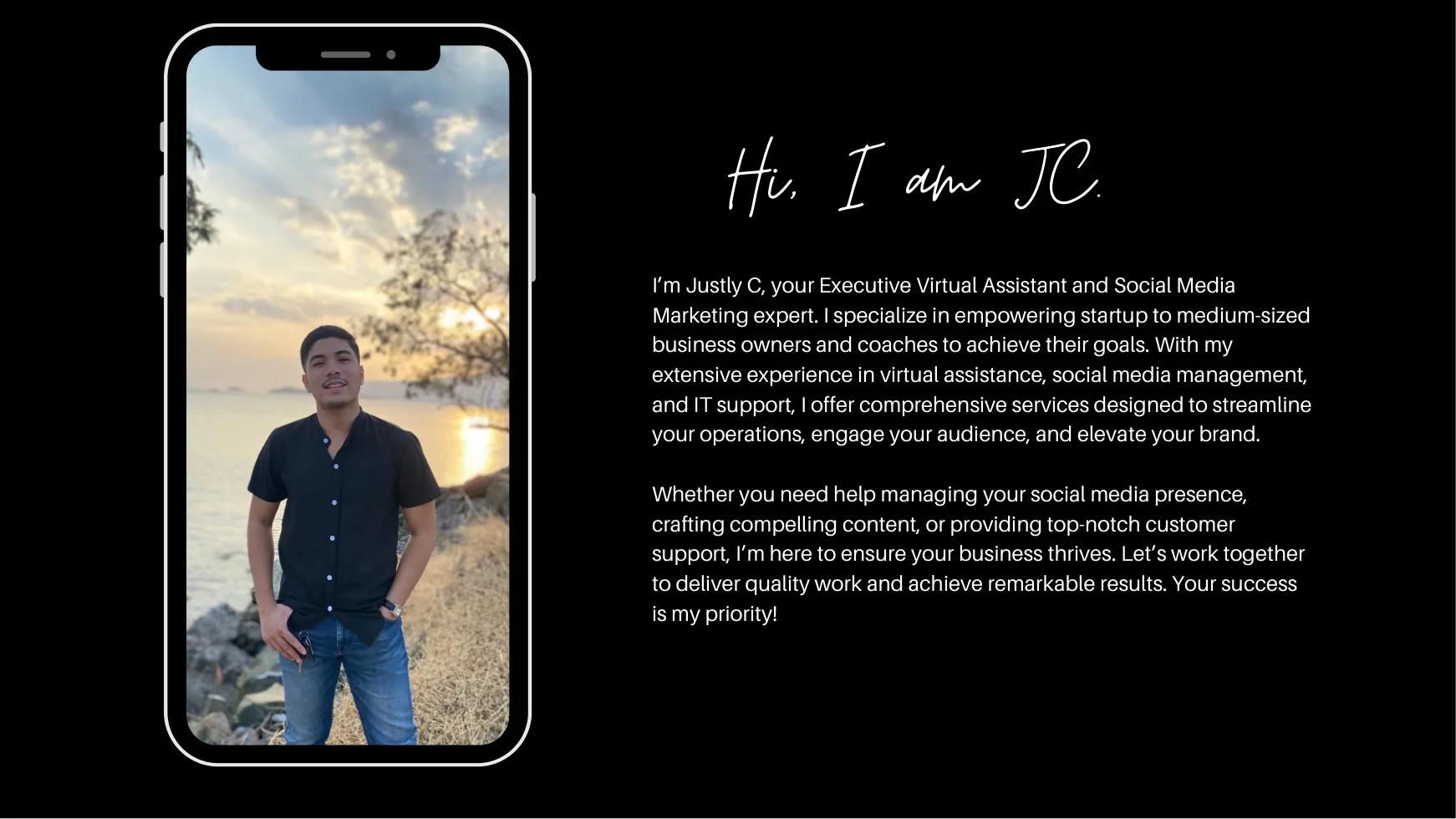 Original Jus.Digitals introductory portfolio page