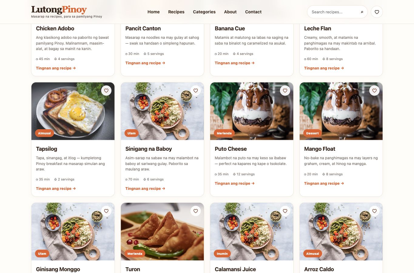 LutongPinoy website screenshot — 02 · HIGHLIGHTS