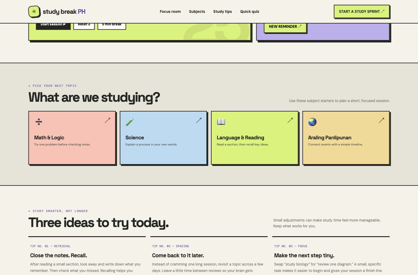 Study Break PH website screenshot — 02 · HIGHLIGHTS