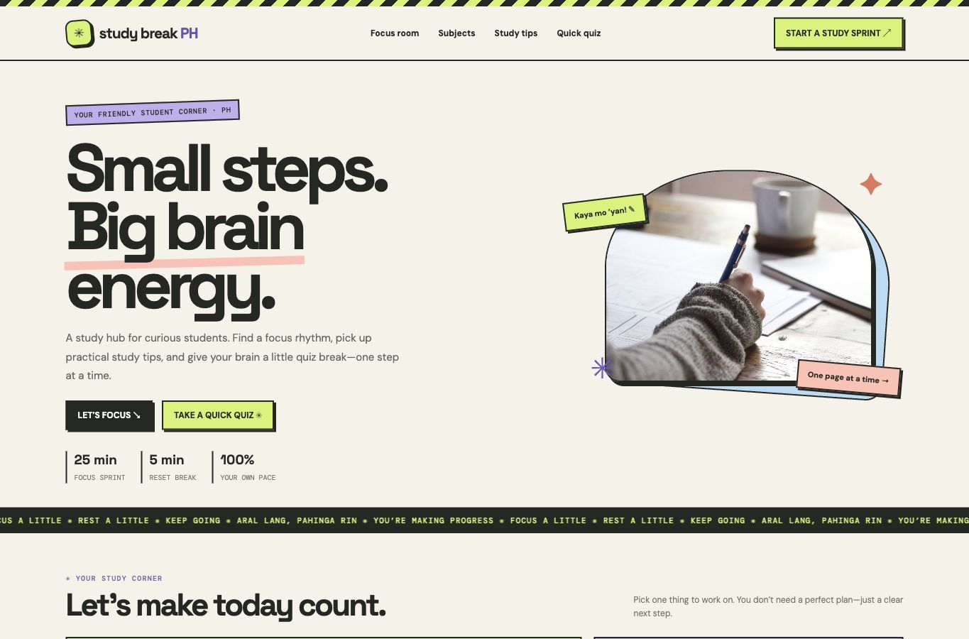 Study Break PH website screenshot — 01 · HERO